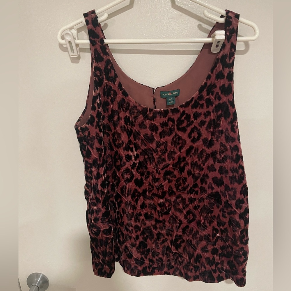 J. Crew leopard print velvet tank